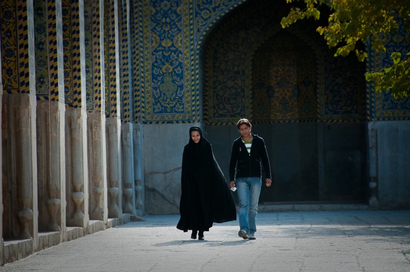 Iranian couple on a walk